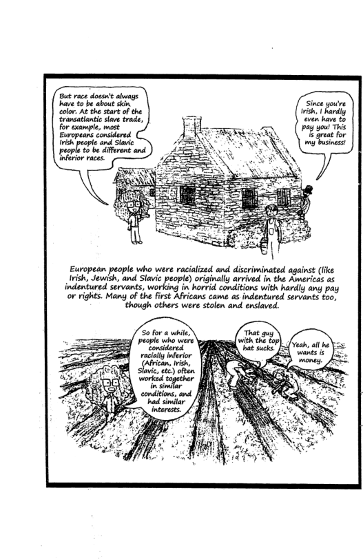 Since youre v, hardly ven have £ P gou T W e for European peaple who were racialized and discriminated against (ike irish, Jeish and Siavi peaple) orignalyarvived n the Amerias as indentured servants, working in horvid conditions with hardly ang pay or rights. Many of the first Africans came as indentured servants too, though others were stolen and enslaved.